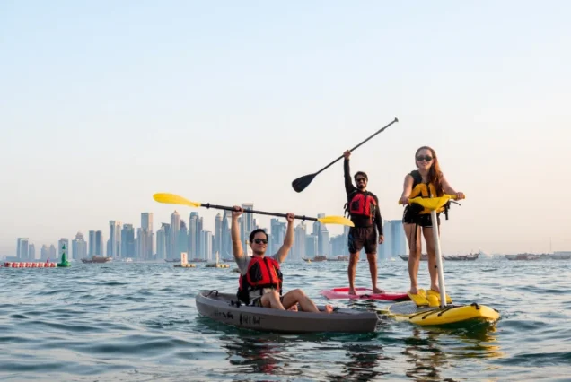 Paddling at the pearl qatar
